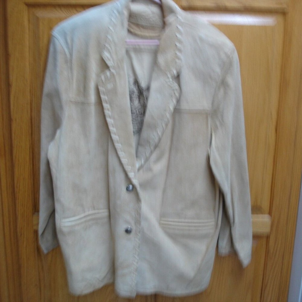Vintage Foxrun Two Jacket Leather Suede 2 Button Pockets Whip Stitch